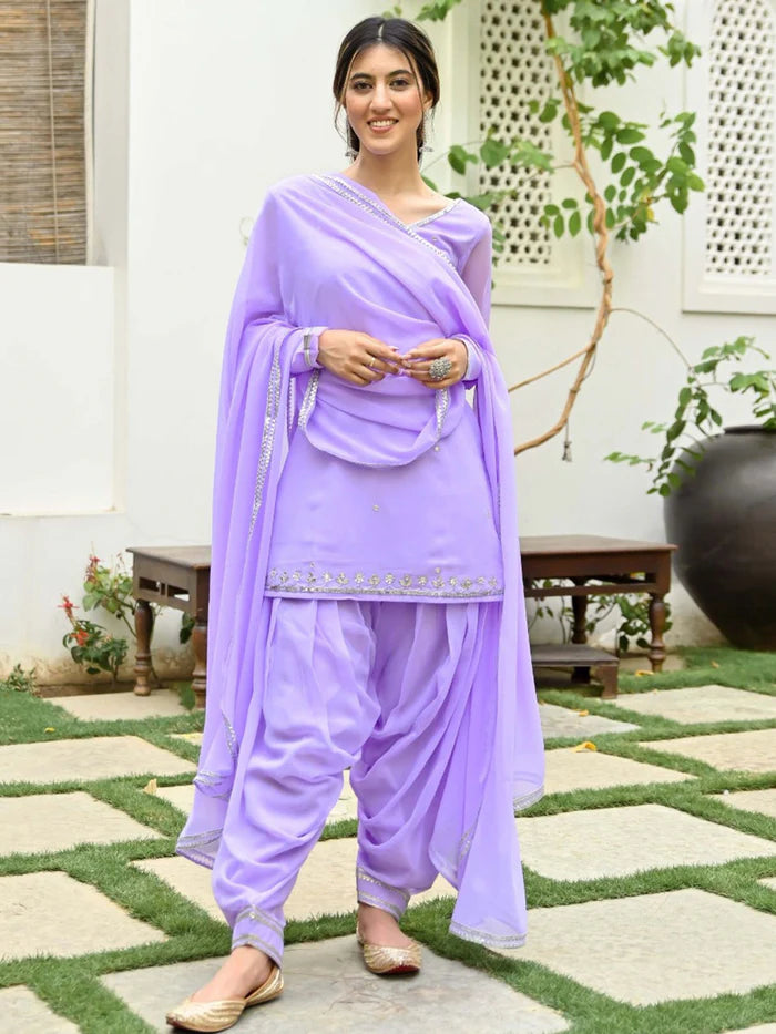 Viyanka Lavender Kurta Patiala Set