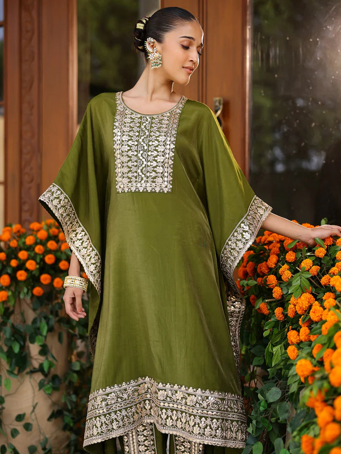 Green Kaftan Set