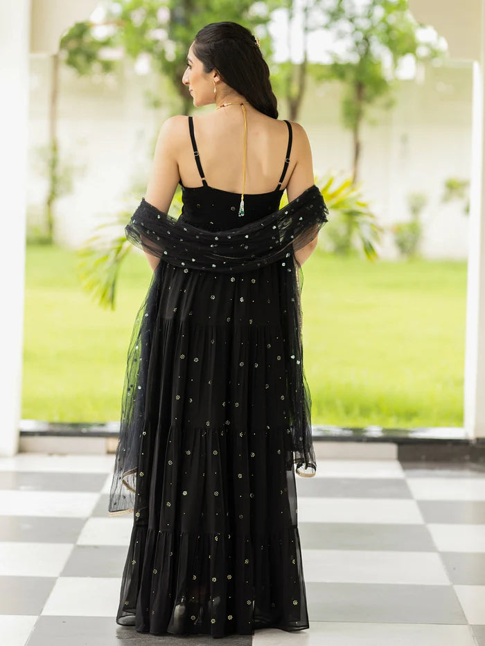 Viyanka Meher Black Georgette Anarkali