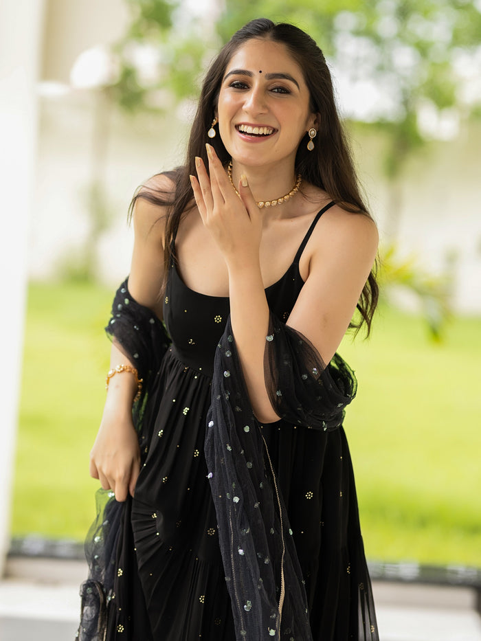 Viyanka Meher Black Georgette Anarkali