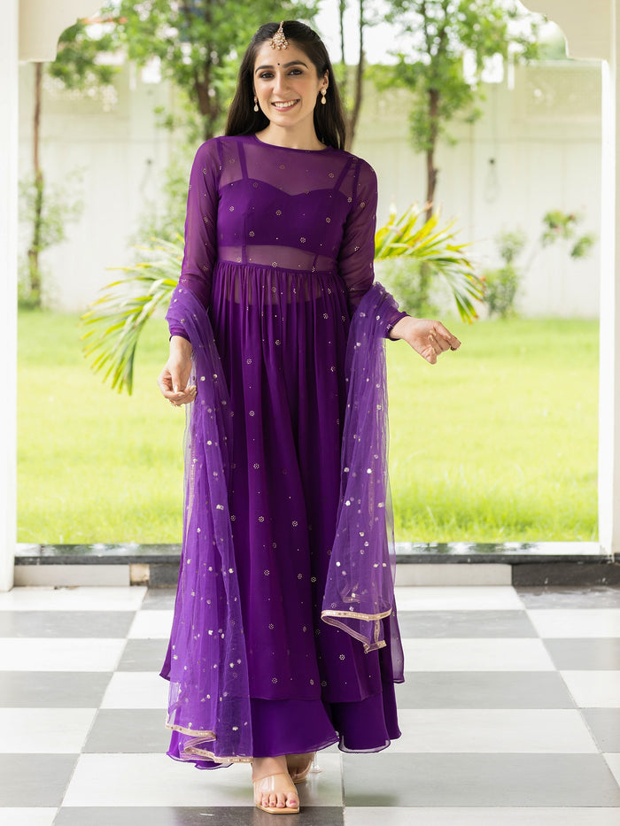 Viyanka Meher Purple Georgette Anarkali