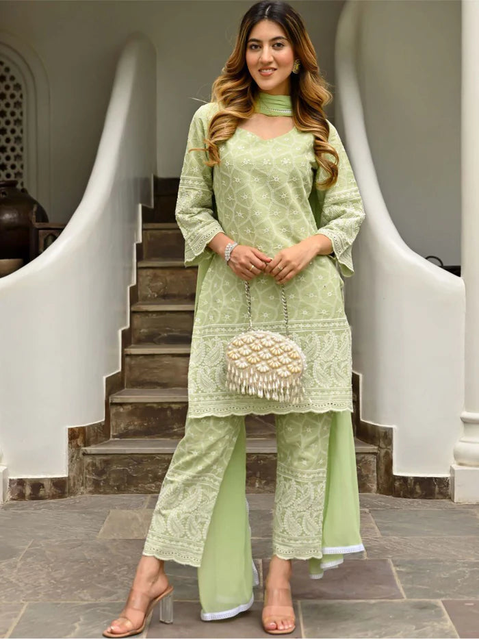 Viyanka Green Embroidered Kurta Set