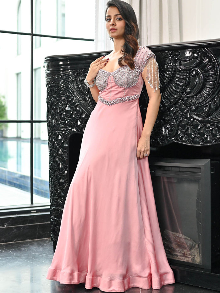 Pink Crystal Couture Gown