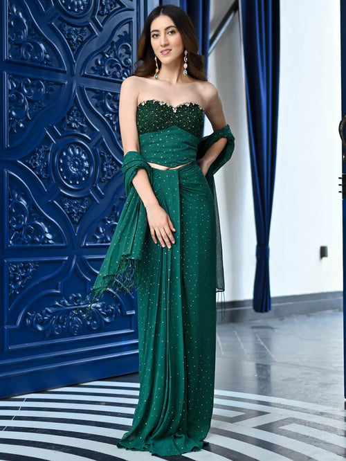 Emerald Green Drape Set