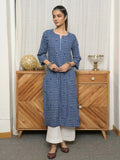 Viyanka Indigo Cotton Block Printed Kurta