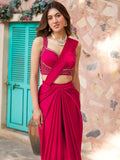 Ruby Pink Draped Saree