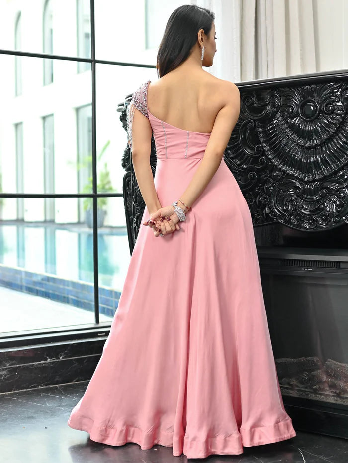 Pink Crystal Couture Gown