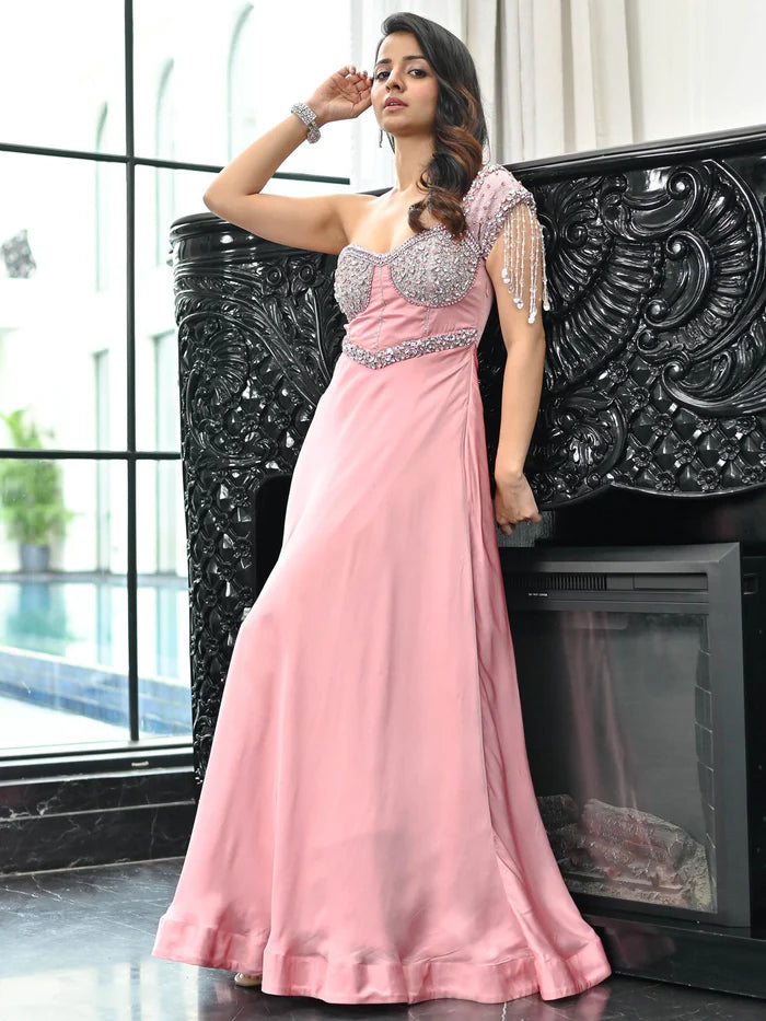 Pink Crystal Couture Gown