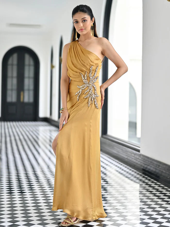 Gold Satin Gown