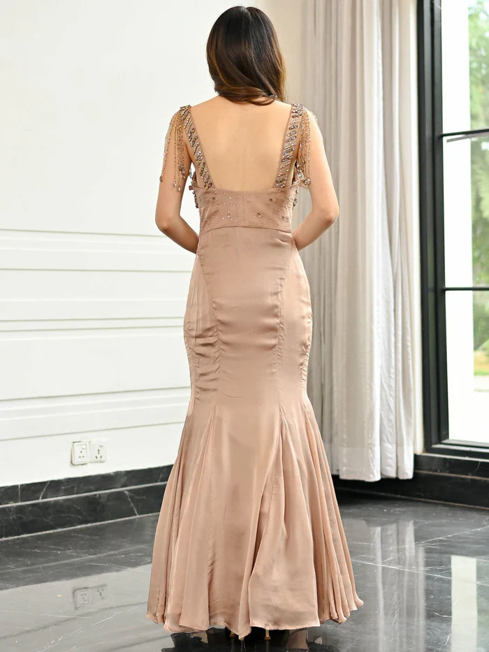 Bronze Crystal Couture Gown