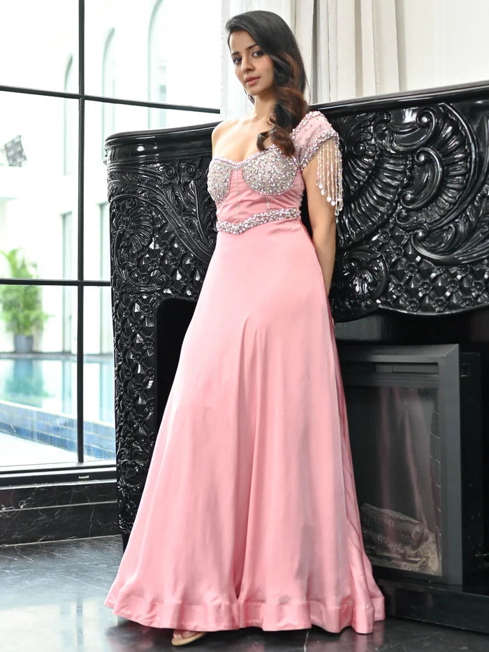 Pink Crystal Couture Gown