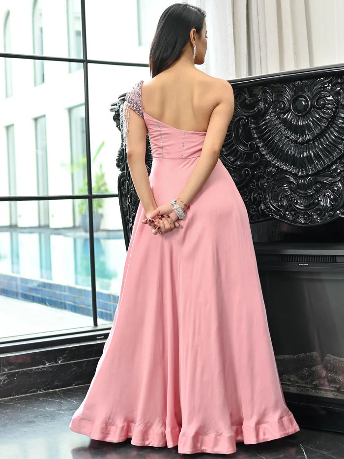 Pink Crystal Couture Gown