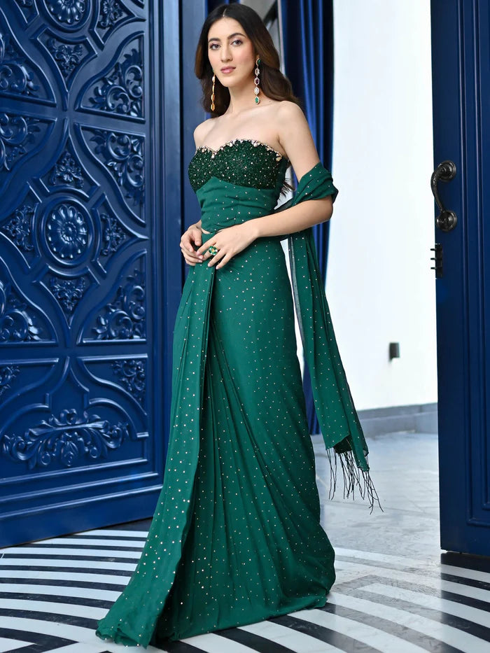 Emerald Green Drape Set