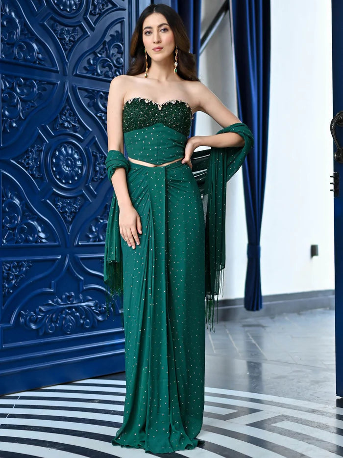Emerald Green Drape Set