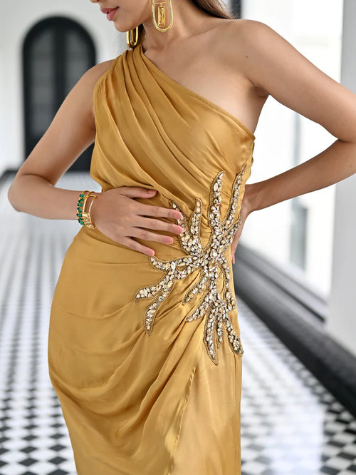 Gold Satin Gown