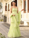 Viyanka Iconic Green Georgette Sharara Set