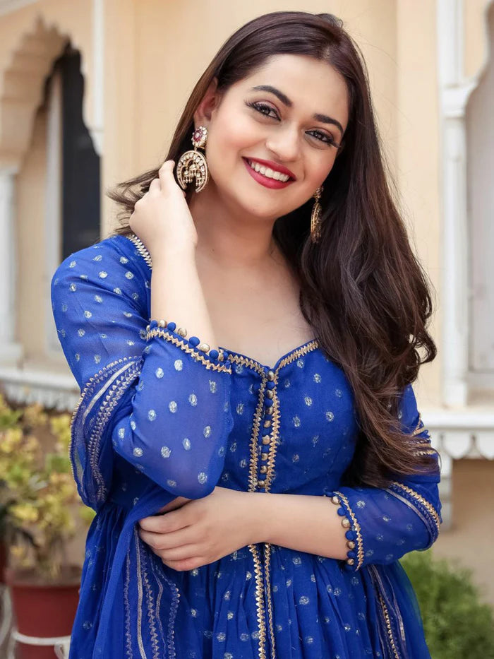 Viyanka Blue Georgette Sharara Set