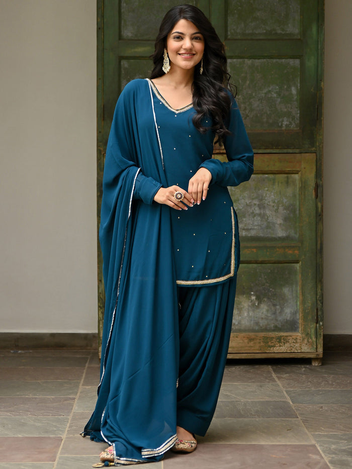 Viyanka Teal Noor Patiala Suit Set