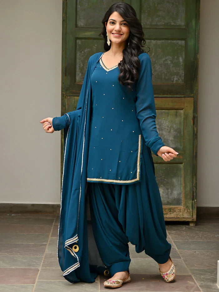 Viyanka Teal Noor Patiala Suit Set
