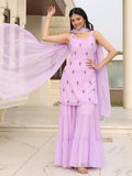Viyanka Iconic Purple Georgette Sharara Set
