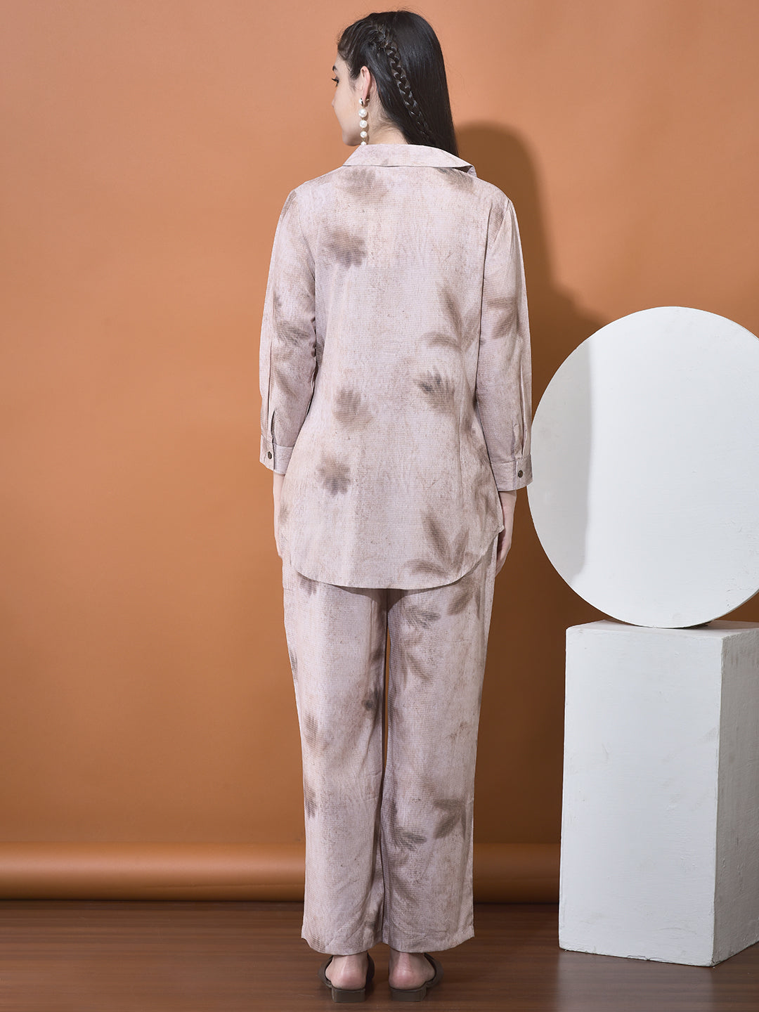 Petal mauve poly viscose co-ord set for women by Viyanka