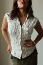 Ripple Effect Fitted White Shirt