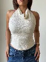 Midnight Drape Halter Backless Top