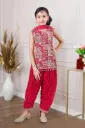 Gulnaar Ruby Set – Red Embroidered Patiala Suit for Girls