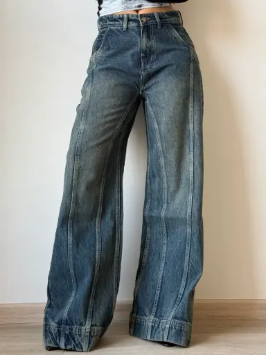 SeoulTint Vintage Wide-Leg Baggy Jeans